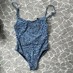 Blue Patterned Swimsuit